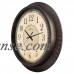 La Crosse Clock 404-2635 14 Inch Round Brown Plastic Analog Wall Clock   564442301